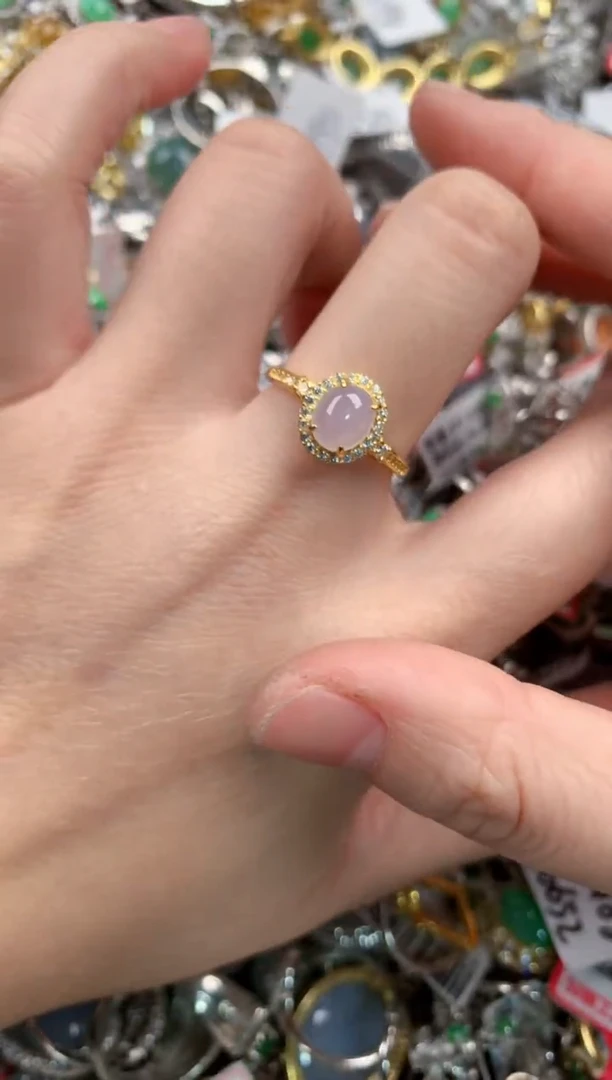 银S925镶嵌戒指翡翠101010-----8