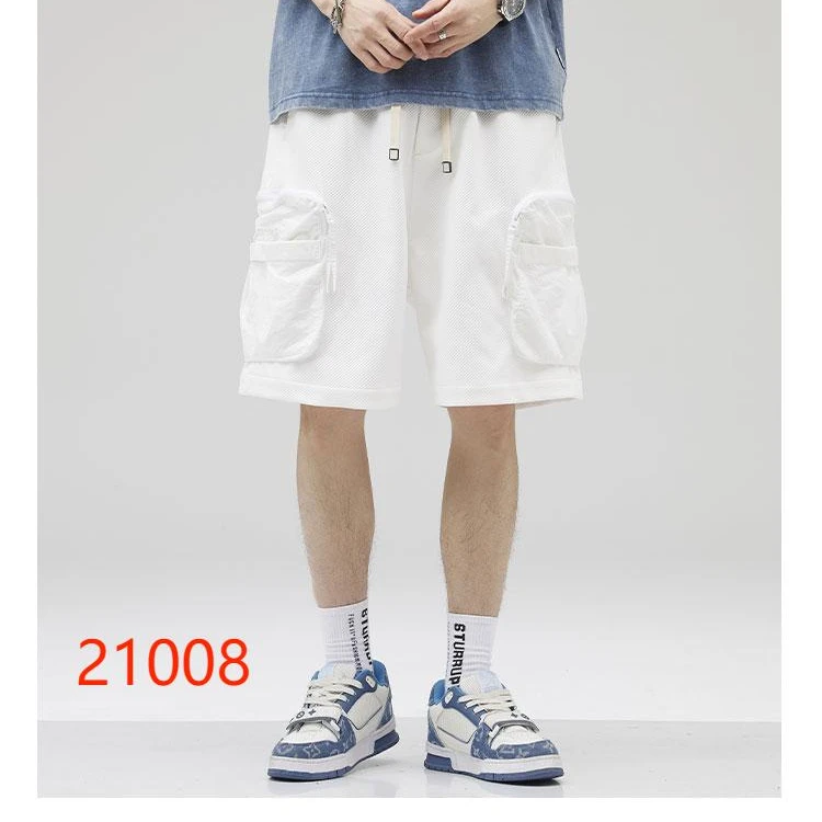 夏季户外运动五分短裤美式多口袋工装裤男士休闲宽松抽绳裤21008