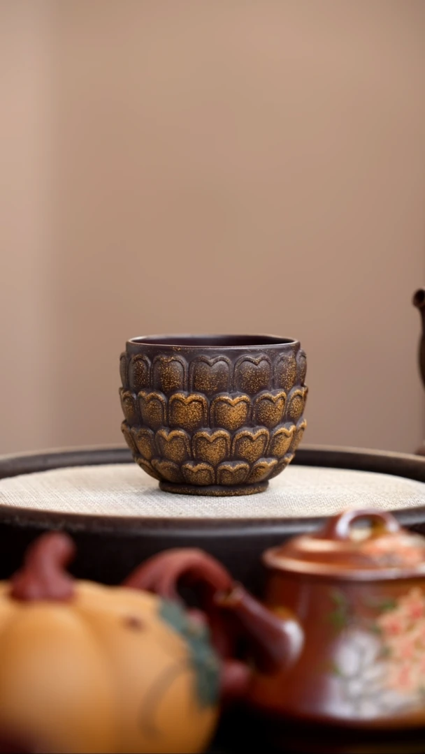 茶壶紫砂紫泥松果杯