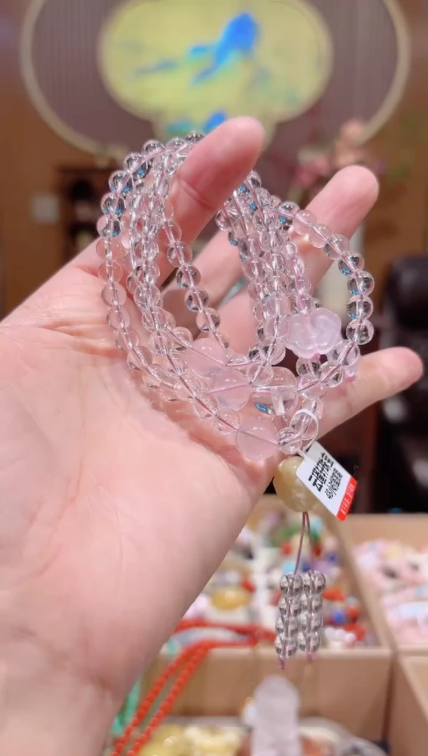 【闪购商品】水晶颈饰银S925镶嵌特级5A全净体108