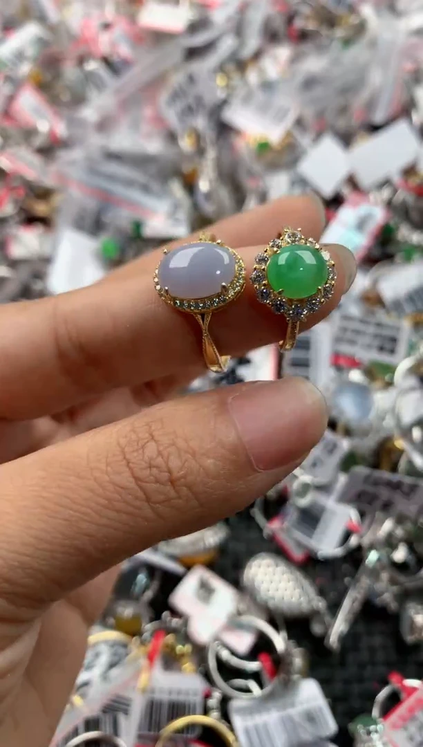 银S925镶嵌戒指翡翠777             2