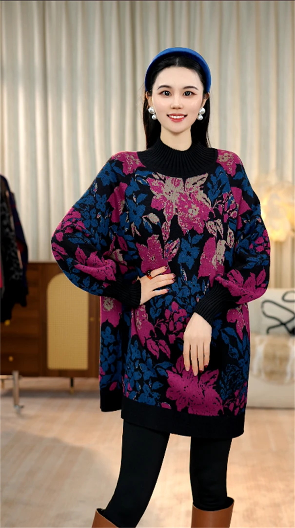 加厚保暖【彩澜】秋冬必备时尚高端洋气新款上档次毛衣上衣-3045#