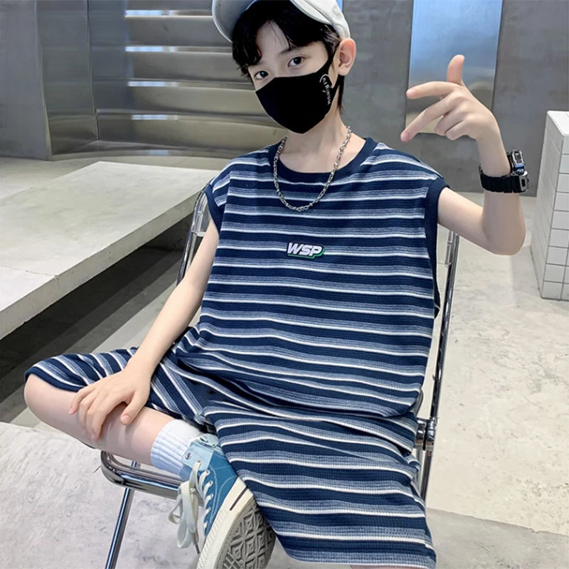 503245童装男童套装2025夏季休闲百搭洋气两件套套装宝宝潮酷衣服