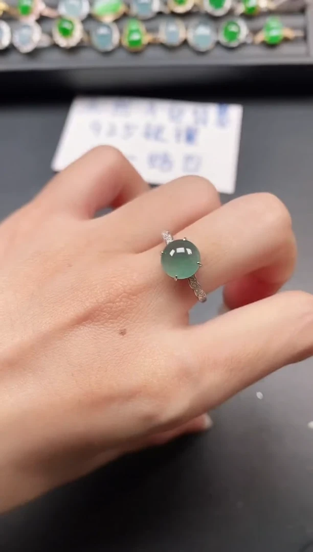 银S925镶嵌戒指翡翠111