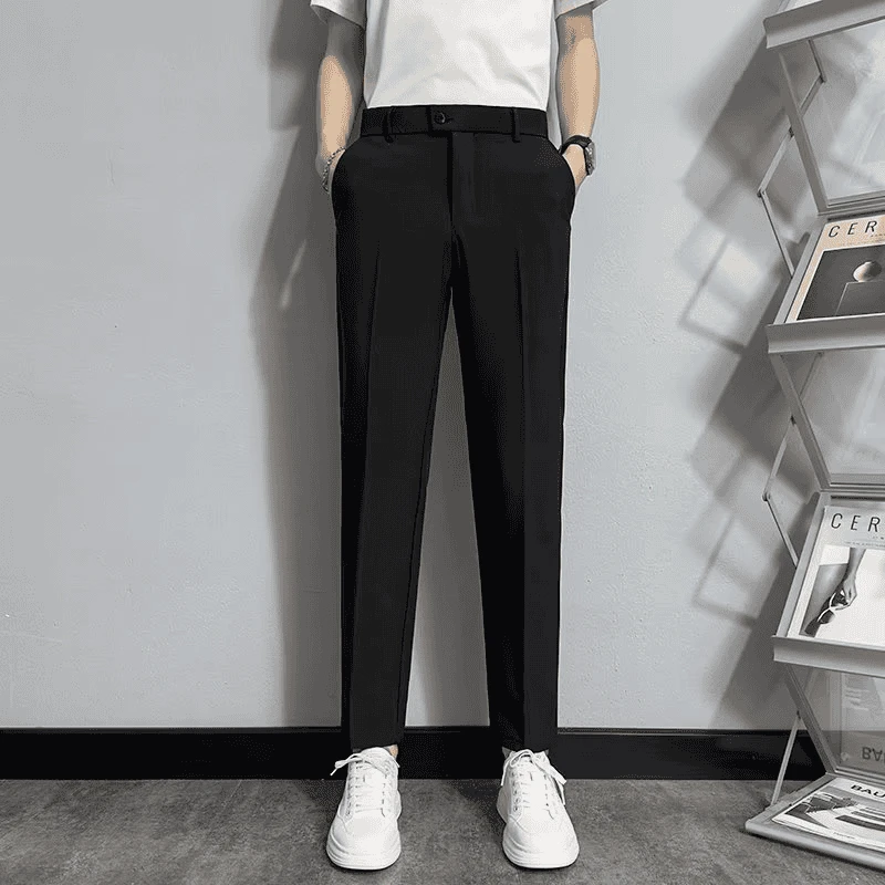 直筒小西裤男士春夏薄款新款商务休闲裤西装裤男DS