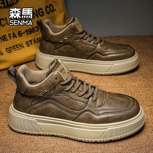 SENMA/森马工装鞋厚底休闲鞋中帮马丁靴男款爆款2025新款潮款男鞋