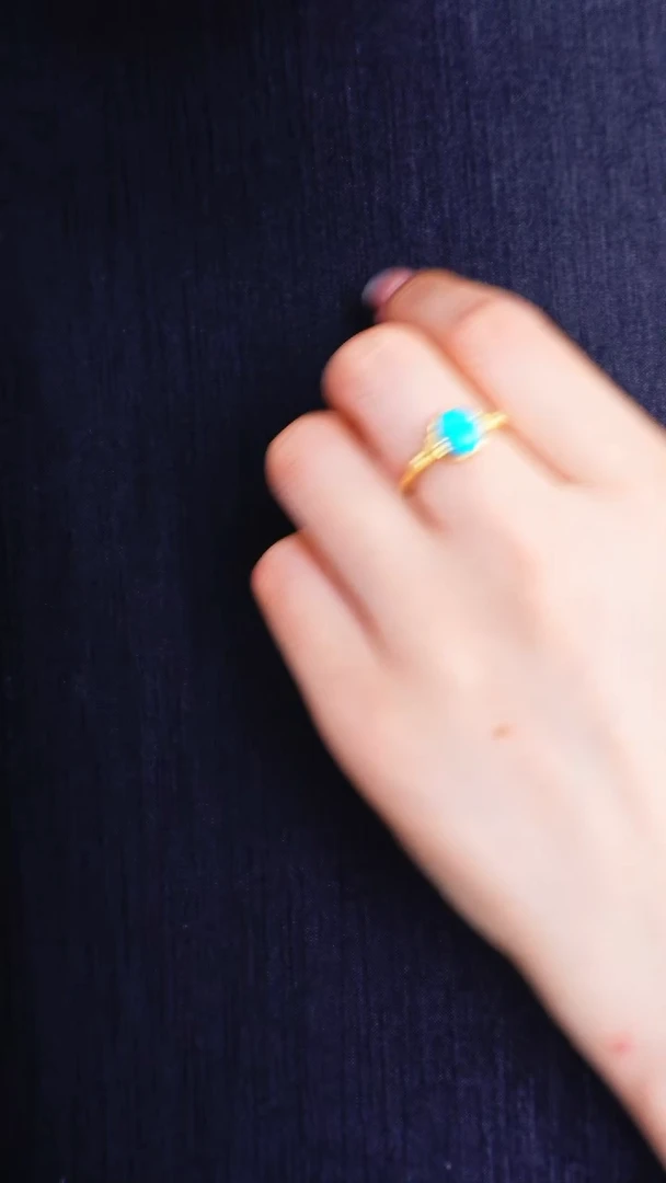 绿松石银S925镶嵌戒指发货一件