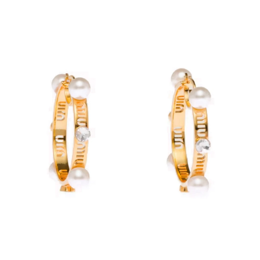 未使用 MIU MIU/缪缪 【小花念念】MIUMIU 耳环 珍珠 镶钻 耳环