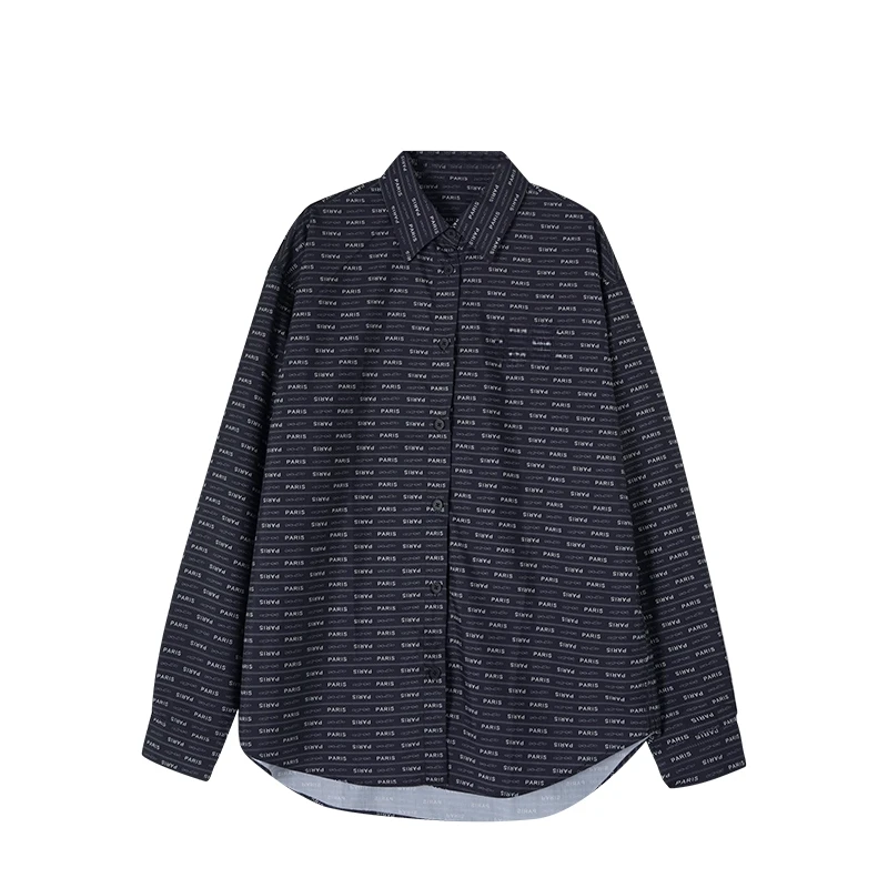 【COCODOVEY】显瘦靓丽百搭可外搭时尚满印字母衬衫5033