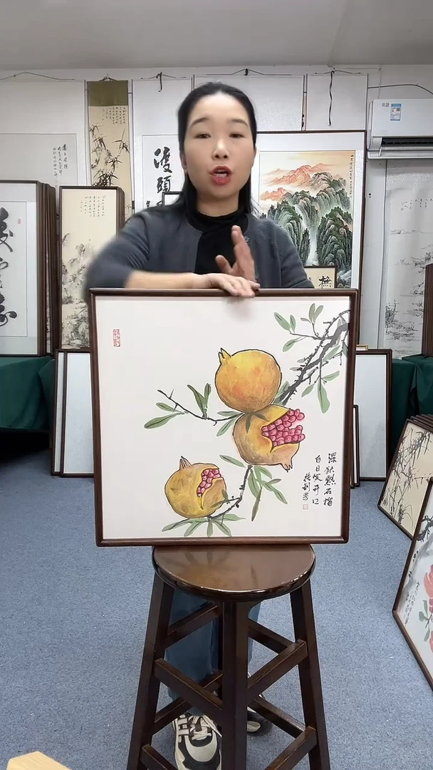 国画尺寸52*52实木画框京东包邮手绘