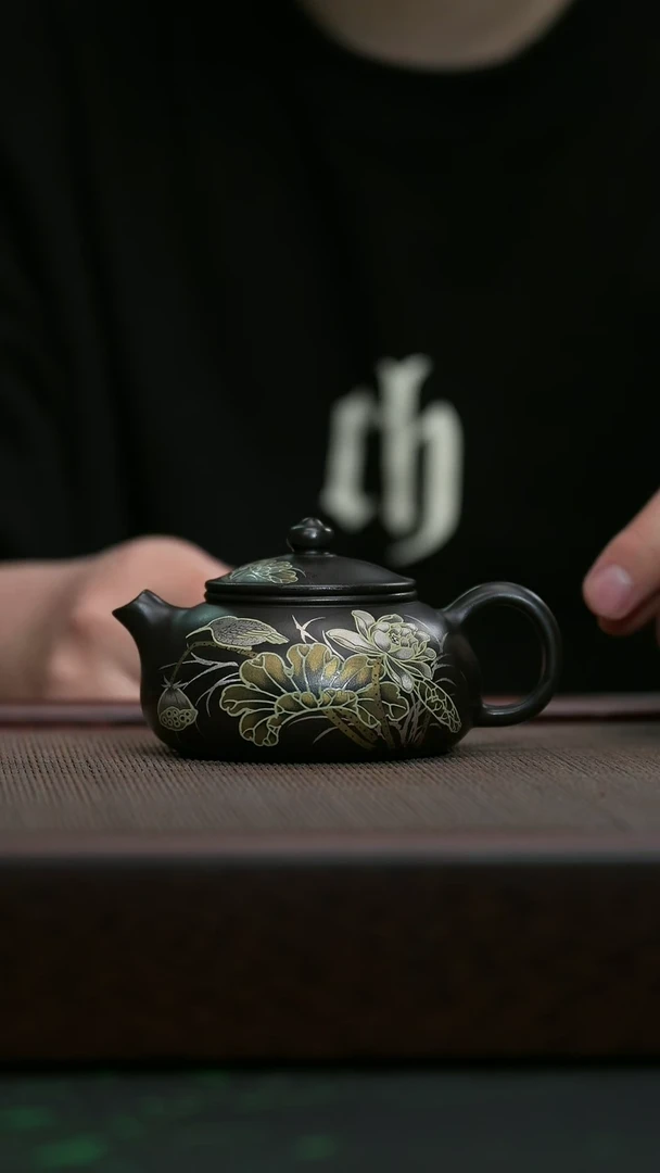 【闪购商品】紫砂茶壶宜兴原矿紫砂@@寒江