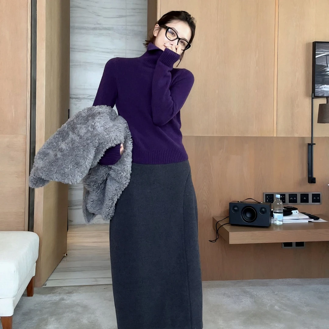 DE Mincollection高领针织/秋季拉达定纺定染全羊毛针织40240