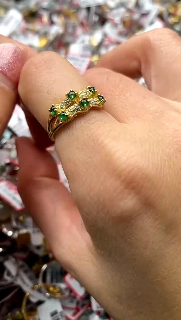 【闪购商品】翡翠戒指银S925镶嵌4444444    2