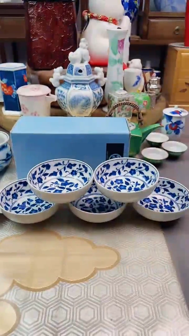 【闪购商品】盘橘吉青花碗五件套