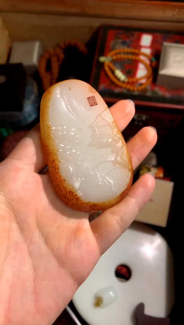 颈饰未镶嵌和田玉（子料）润玉潭精品专属摆件