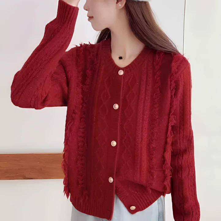 【-玲子现货】小香风毛针织衫毛衣显瘦上衣女