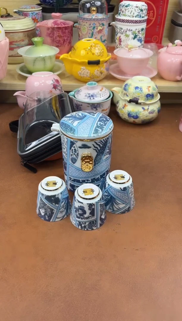 陶陶瓷茶具摆件旅行套组
