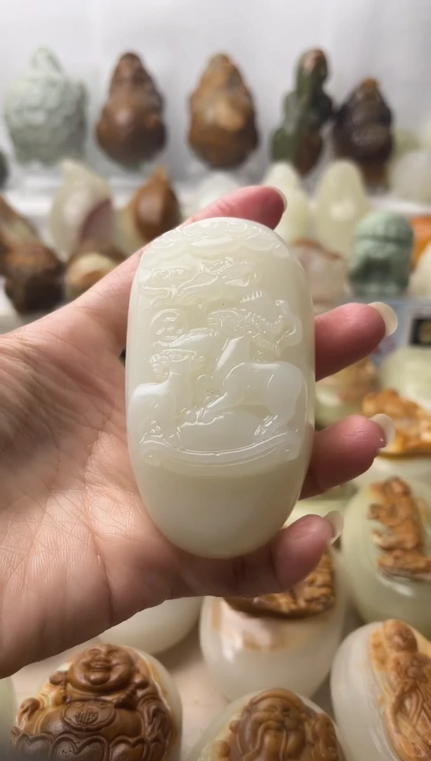 石材古青石棉纹正常不退换三羊开泰