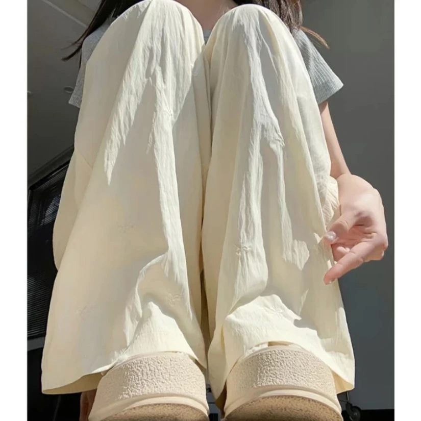 【蝴蝶结刺绣】2025新款儿童刺绣山本裤女童春夏直筒裤百搭亲子装
