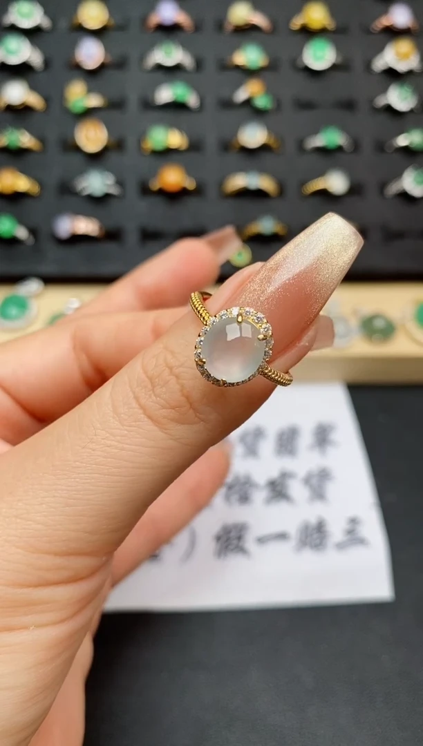 翡翠戒指银S925镶嵌...........