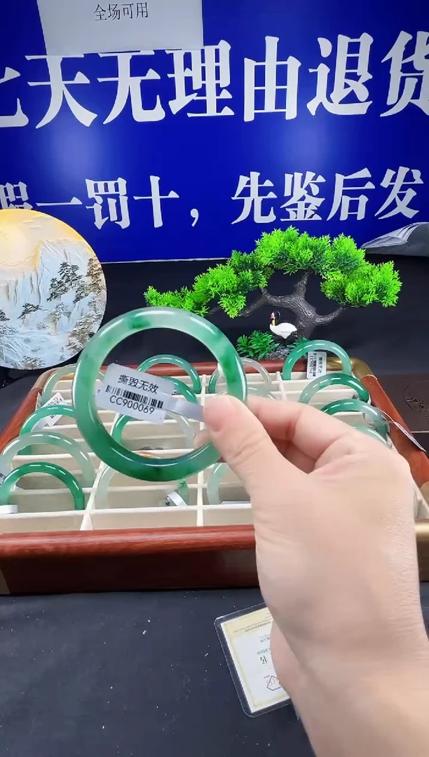 未镶嵌手镯石英质玉（非洲翠）圈口58