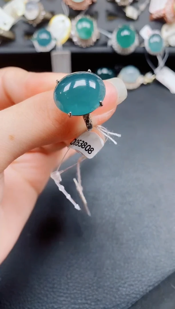 银S925镶嵌戒指翡翠翡翠