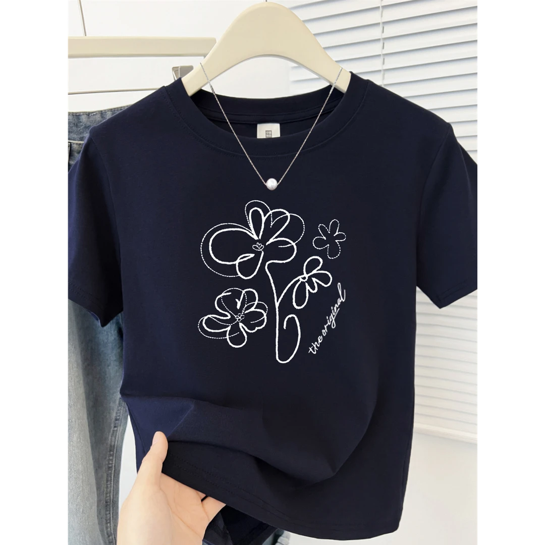 正肩时尚减龄印花短袖t恤女夏季新款独特超好看半袖修身显瘦上衣