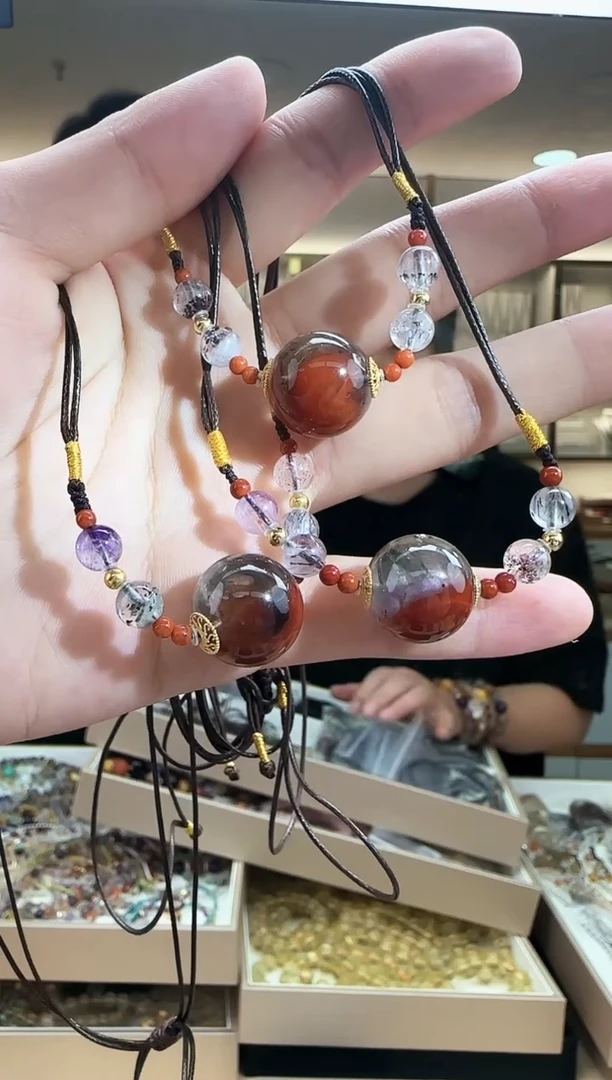 【闪购商品】水晶极光23荆棘玫瑰圆珠项链多样性发一件18K金镶嵌