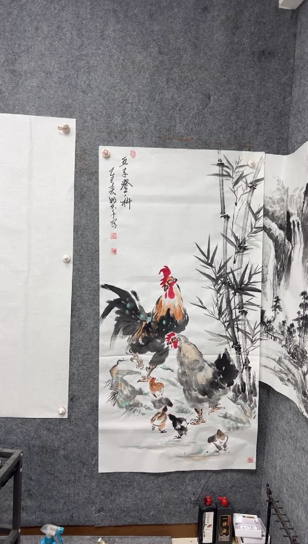 【闪购商品】国画五子登科 带收藏证书