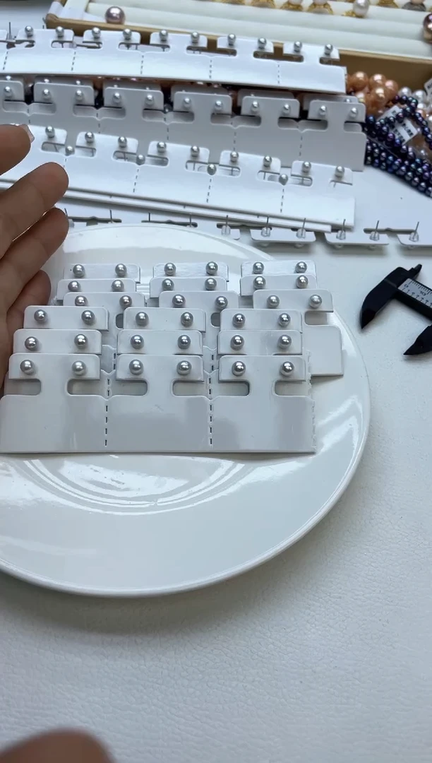 未镶嵌耳饰淡水珍珠白色系5mm的素钉(多样性发一）