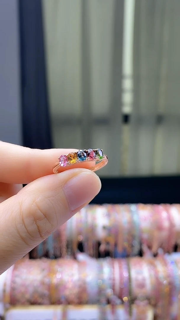 【闪购商品】碧玺戒指银S925镶嵌64654646456456