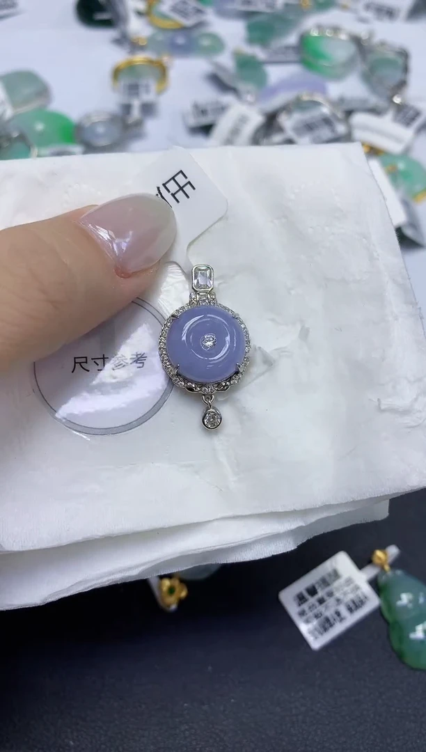 颈饰未镶嵌翡翠天然缅甸翡翠A货百元以上9元证书费自理