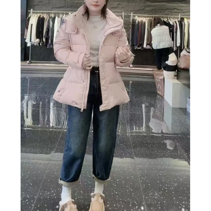 季公子2025冬季女防风加厚连帽中长棉服1206