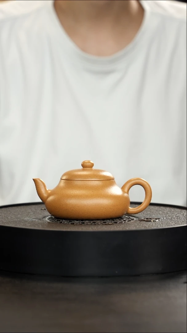 茶壶紫砂老宕口天花板黄金段全手微微瑕大漏