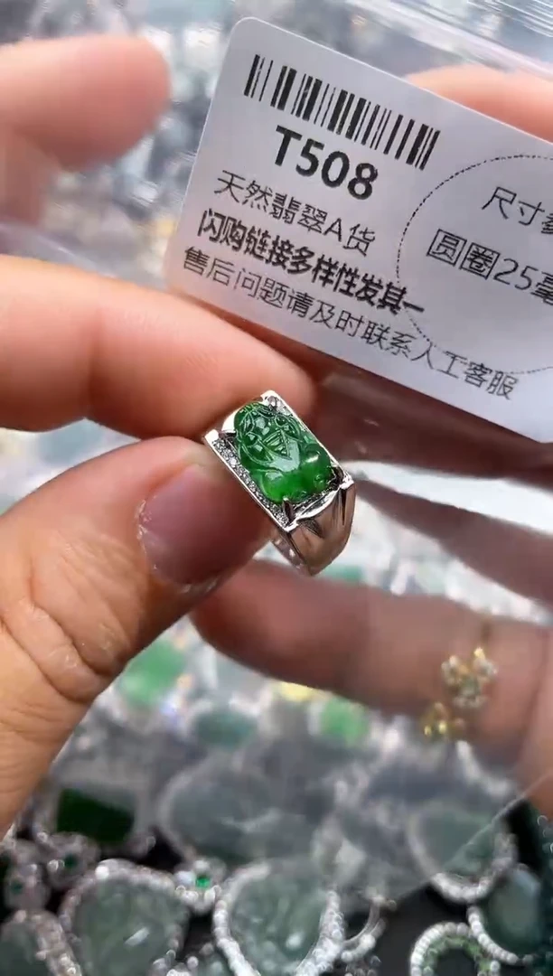 【闪购商品】翡翠颈饰未镶嵌T508戒指