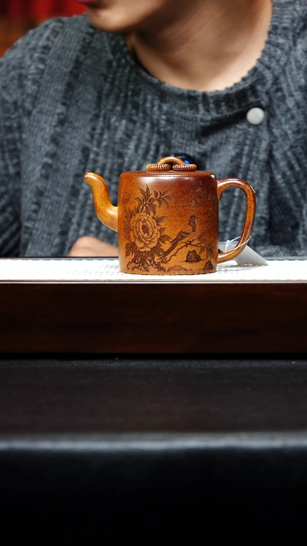 茶杯紫砂宜兴紫砂 双圈 黄金段火云烧 李雨瑶 h114