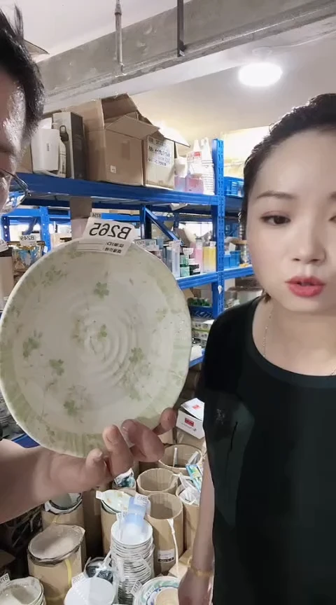 瓷片全新高端瓷器伊陶22cm盘一只 绿色B265