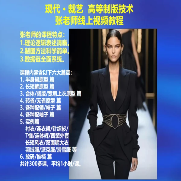 杭州张老师 科学/全面/系统 的制版教学课程专栏线上视频课 - LH
