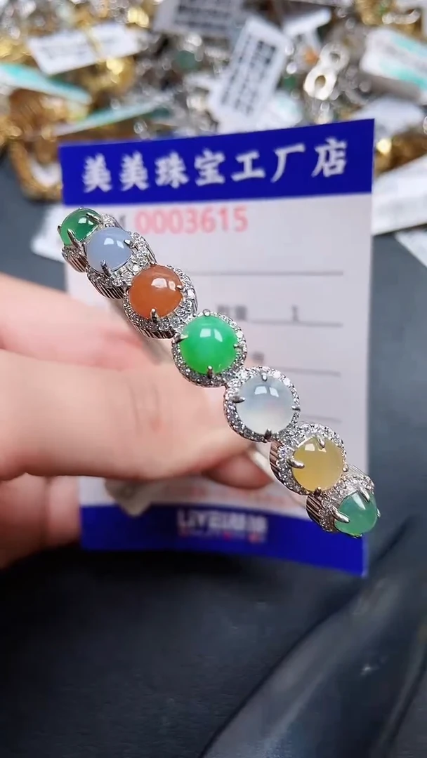 颈饰银S925镶嵌翡翠3615