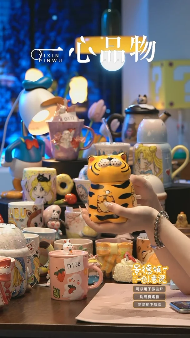 摆件 A272景德镇手工手绘杯子摆件