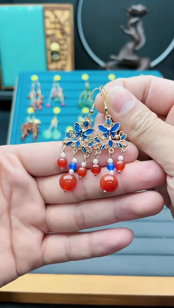 【闪购商品】南红玛瑙耳饰银S925镶嵌621000