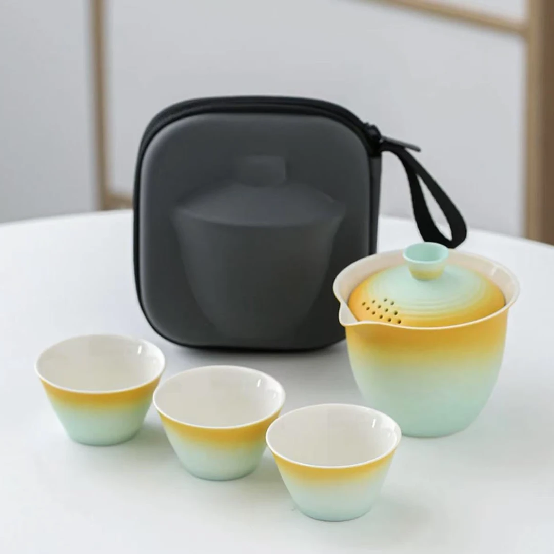 台湾路宝渐变黄一壶三杯  P209