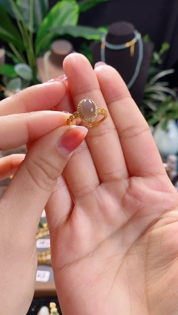 【闪购商品】和田玉戒指未镶嵌烟紫戒指