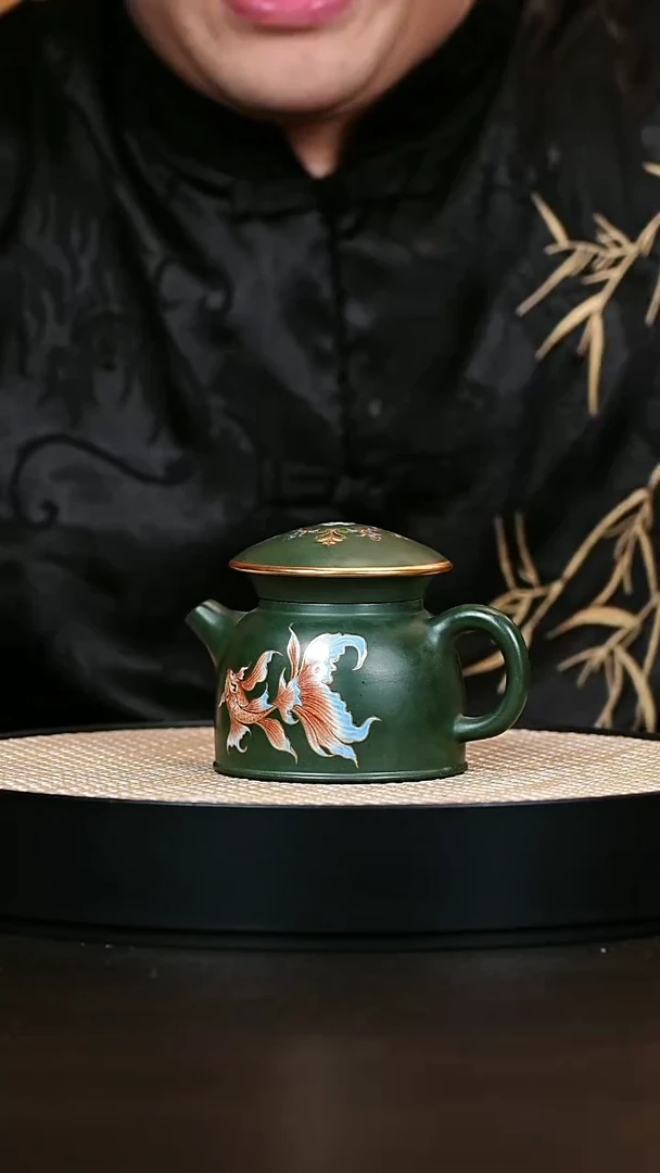 茶壶紫砂渔翁 绿泥