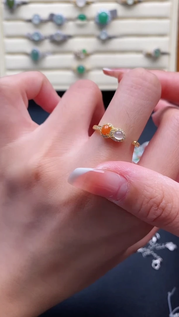 银S925镶嵌戒指翡翠3333333+7