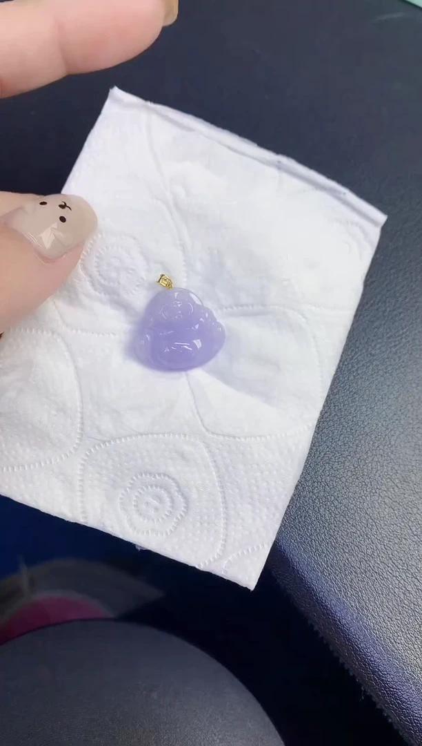 颈饰18K金镶嵌翡翠缅甸天然翡翠A货