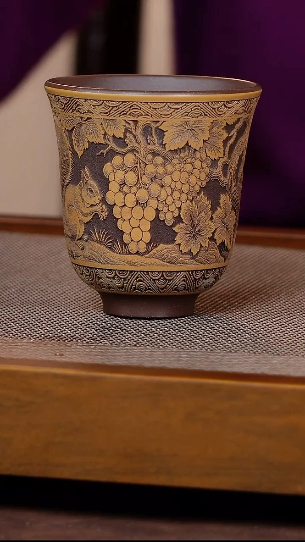 茶杯紫砂宜兴原矿紫砂