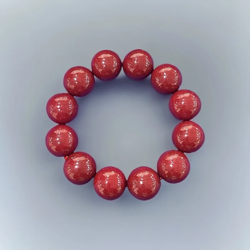 含辰砂工艺品A129 辰砂2.0cm圆珠手串人工合成