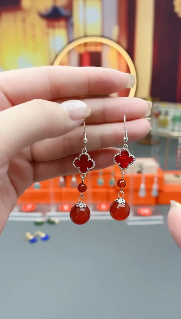 未镶嵌耳钉玛瑙/玉髓233