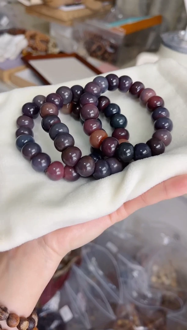 菩提根/象牙果手串q86紫美人玉化大肠15mm